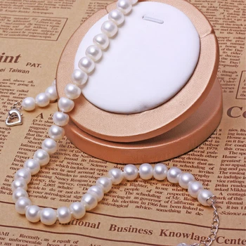 

Big Size White Pearl Necklace, Natural Freshwater Pearl Necklaces,10mm AAA Freshadama Sharp Pearl Neckless Women men Jewelry