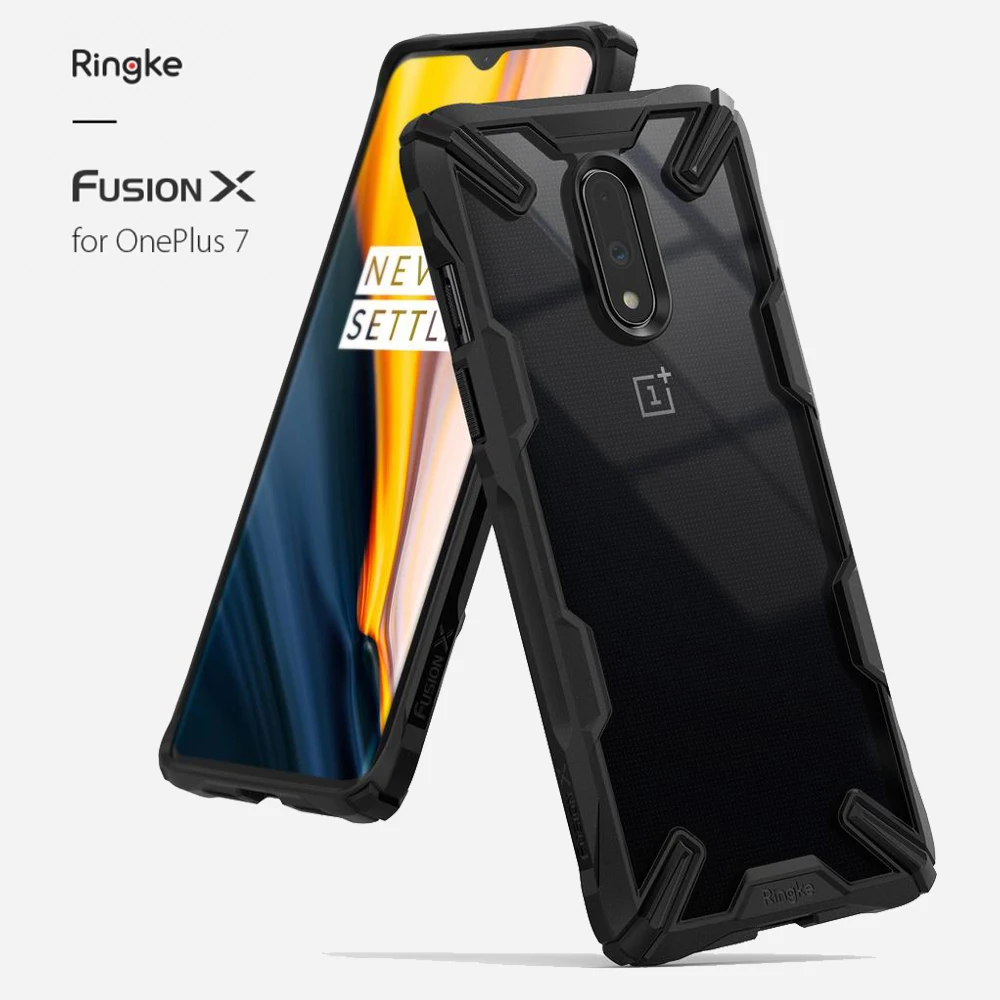 

Ringke Fusion for Oneplus 7 Case Dual Layer PC Clear Back Cover and Soft TPU Frame Hybrid Heavy Duty Drop Protection