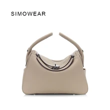 Фотография SIMOWEAR 2017 Top Quality Genuine Leather OL Style Women Handbag Tote Bag Shoulder For Ladies Classic Bag 25cm/30cm