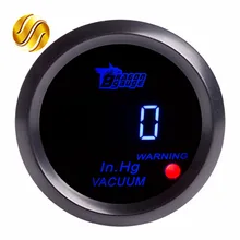 Dragon автомобильный измерительный прибор " 52 мм вакуумный в Hg Автомобильный манометр синий светодиодный автомобильный измеритель черный обод корпус цифровой дисплей для 12 В