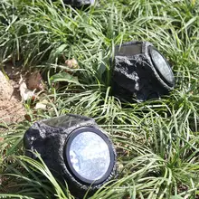 AKDSteel солнечные декоративные резиновые каменные точечные светильники, наружная водостойкая 4 Светодиодная лампа для наружного освещения