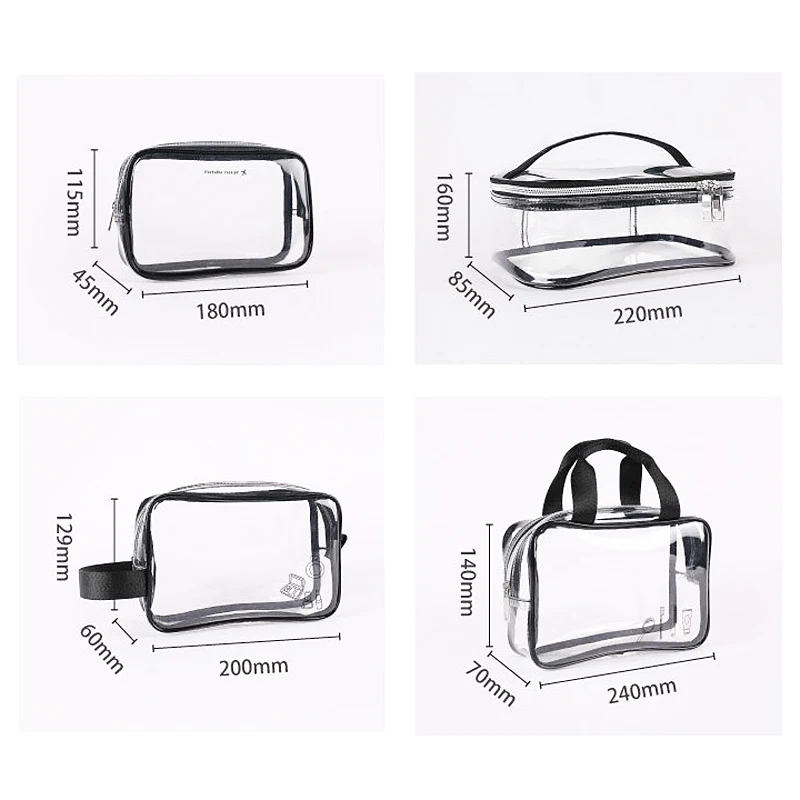 شفافة المكياج أكياس المرأة واضح يد حالة السفر بو حامل مضاد للماء التجميل حقيبة سستة الجمال غسل أدوات الزينة تخزين عدة