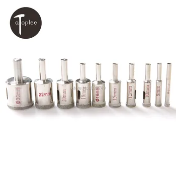 

New Arrival 10 PCS Diamond Coated Hole Saw Drill Bits 6 8 10 12 15 16 18 20 22 30mm Outside Diameter Metalworking Drilling Tools