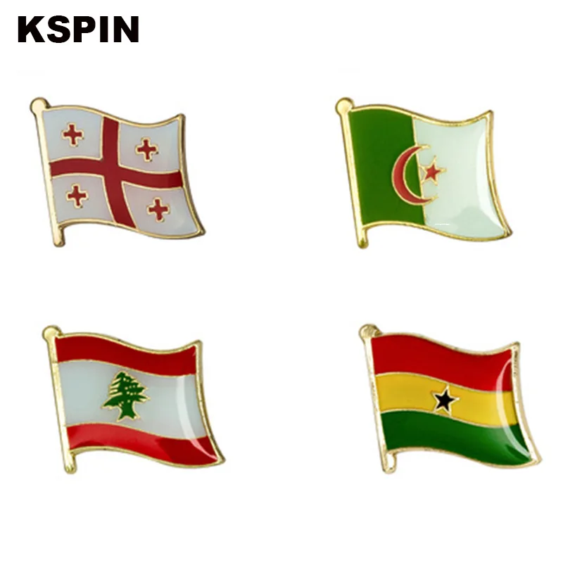 

Badges on Backpack Kits Decorative Buttons for Clothes Metal Flag Label Pin