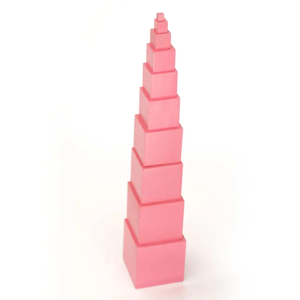 Материалы Монтессори, розовая башня с 10 карточками-подставкой, 0,7-7 см, раннее образование, дошкольное обучение, математические игрушки L786