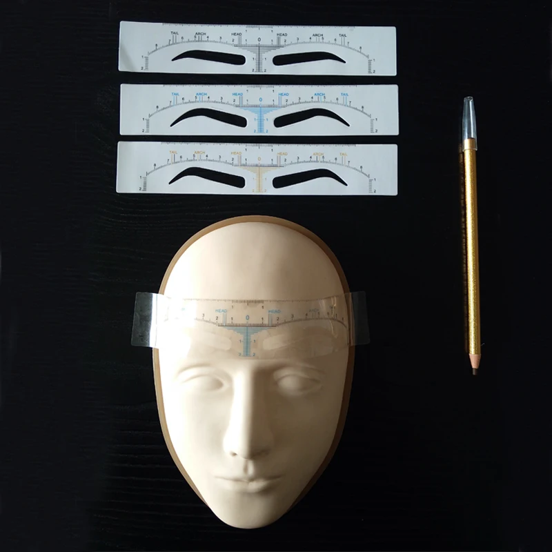 

100pcs Eyebrow Ruler Stickers Permanent Makeup Supplies Tattoo Accessories Disposable Microblading Eyebrow Ruler Stencils Tools