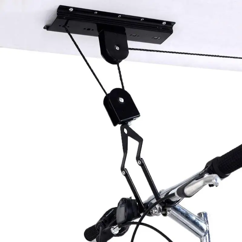  45 lbs Strong Bike Bicycle Lift Ceiling Mounted Hoist Storage Garage Hanger Pulley Rack Metal Lift 