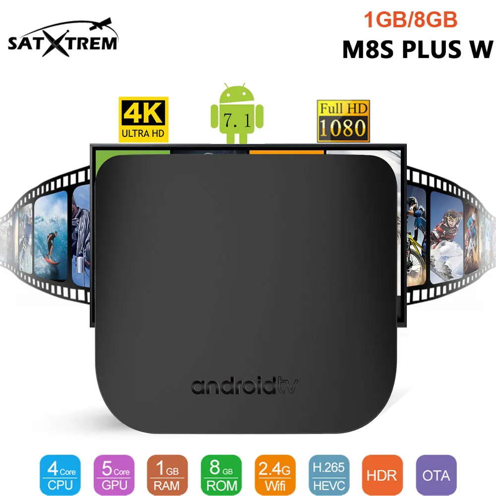 

Mecool M8S Plus W Android 7.1 Smart TV Box Amlogic S905W Quad core 1GB 8GB Mini TV BOX WiFi 4K Set Top Box pk M8S PRO W BR ES