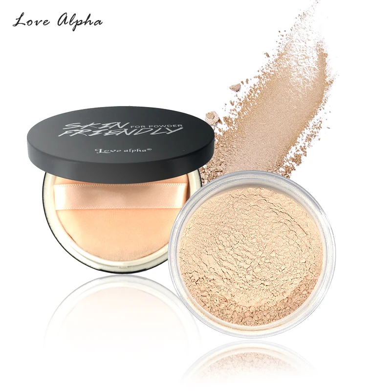 

LOVE ALPHA Makeup Loose Finishing Powder Matte Face Whitening Skin Setting Transparent Face Powder Compact With Cosmetic Puff