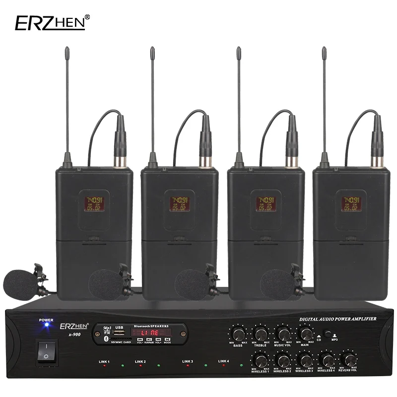 

Microphone Amplifier all-in-one machine 900C 4-channel wireless Bluetooth Built-in FM radio USB SD card MP3 PLAYER high under on