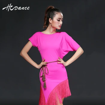 

2017 Polyester Silk Dance Vestido Women Top Salsa Tango Rumba Flamengo Ballroom Dress Skirt Tassels Zebra Modern Costumes A321