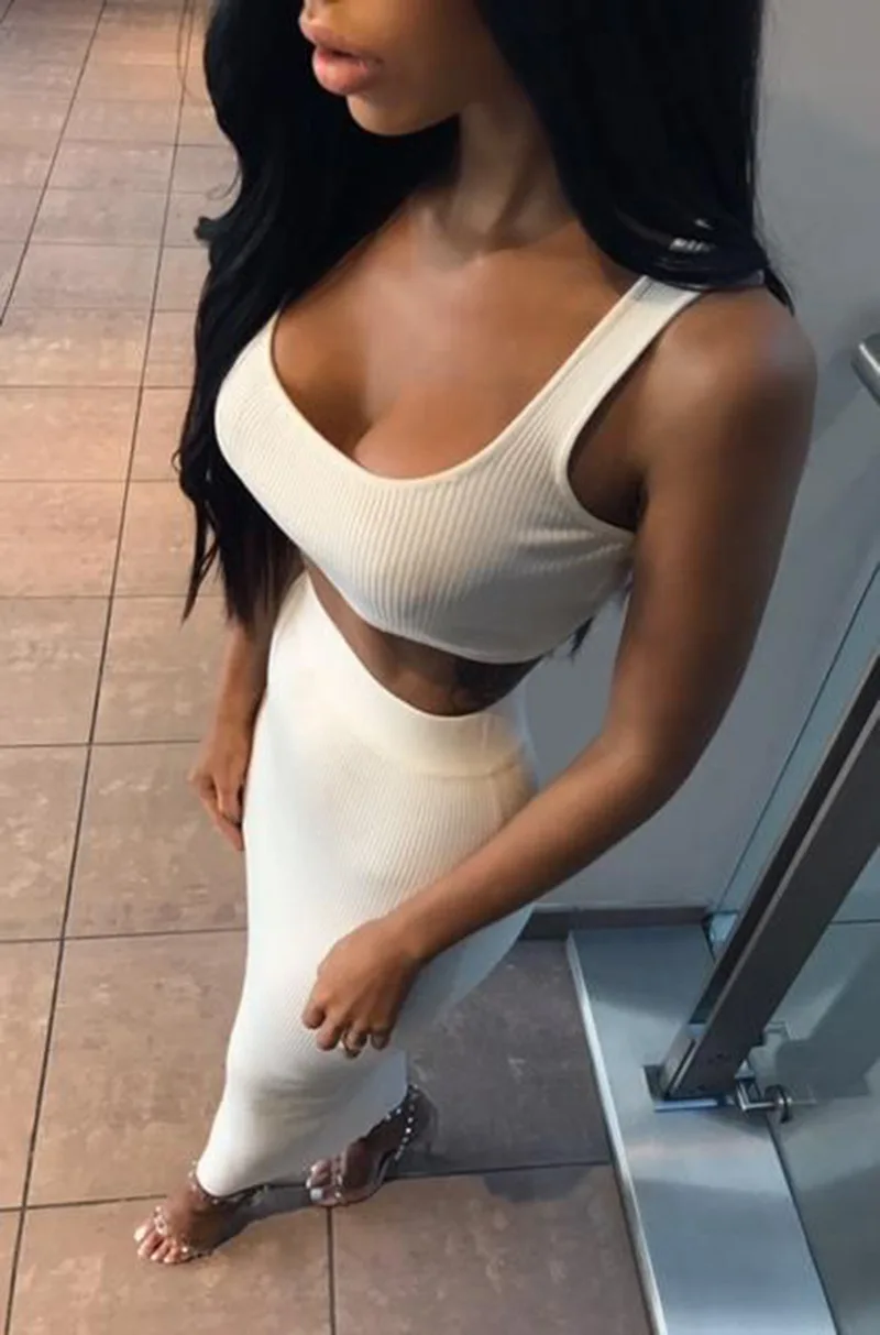 

Women two piece set tops long skirt summer 2 piece set for women crop top skirts women's two pieces sets women's suits S M L XL