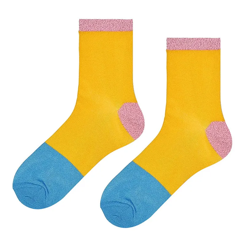 Cycling Socks Spring Winter Women Socks Female Fashion Ins Style Bobbysocks Multicolor Anklets Knee-High Socks #2D18 (5)