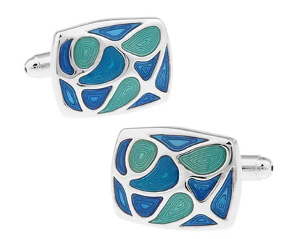 

iGame Factory Price Retail Men's Cufflinks Green Color Brass Material Enamel Design Cuff Links