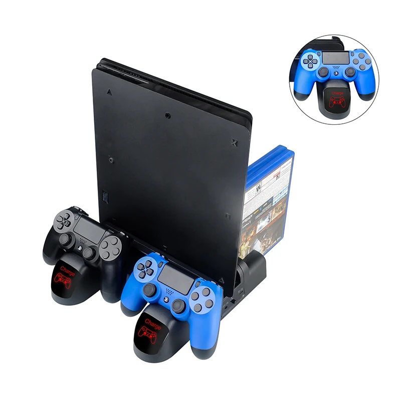 Для PS4 Pro вертикальная подставка для зарядного устройства для Playstation 4 PS4/PS4 тонкий двойной док-станция для зарядки контроллера станция с