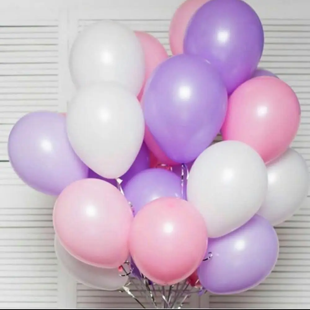 20 шт. шары на день рождения 10 дюймов толщиной 2,3 г латексные шары воздушные шары для дня рождения вечеринки Свадебные украшения вечерние шары - Цвет: Purple Pink White
