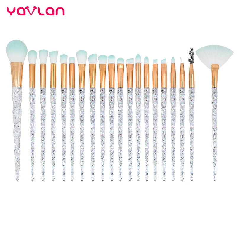 

Yavlan 20pcs Makeup Brushes Diamond Unicorn Foundation Eye Shadow Eyebrow Lip Eyebrow Smudge Nasal Shadow Makeup Brush Kits