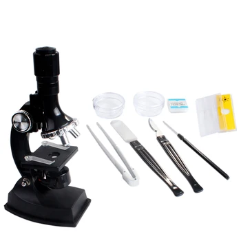 

10Pcs 1200x Children Microscope Set for Kids Educational Science Toy Learning Toys For Children- Black