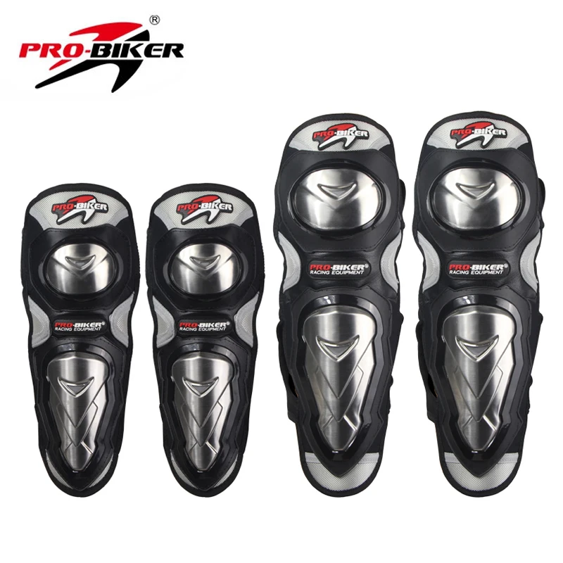 

PRO-BIKER Motorcycle Riding Knee Pads with Stainless Steel Shell Motocross Off-Road Racing Knee Protector Guard Protective Gear