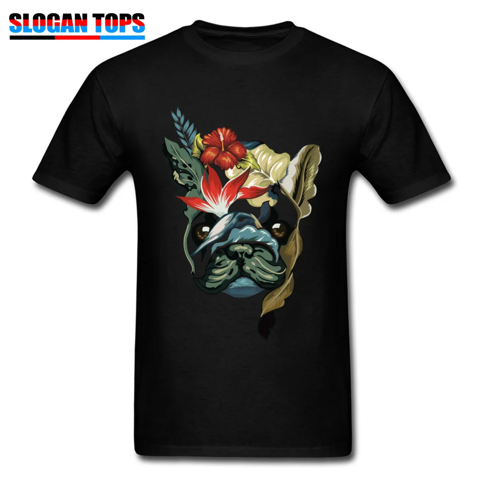100% Cotton Men Short Sleeve TROPICAL FRENCHIE T-shirts Cool Tops Shirt 2018 Design Crew Neck Tops & Tees Wholesale TROPICAL FRENCHIE black