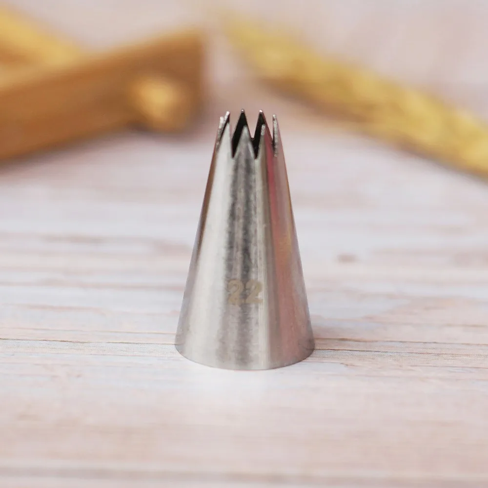 

#22 Small Size Open Star Icing Nozzle Piping Tip Stainless Steel Cake Decorating Tips Icing Piping Pastry Tip Tools Bakeware