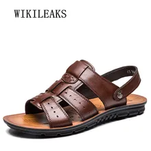 Летняя мужская обувь, сандали; кожаные тапочки; мужские пляжные сандалии на открытом воздухе; мужские слиперы; мужские Вьетнамки; zapatillas hombre; мужская обувь