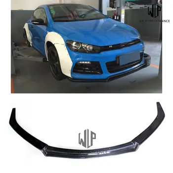 

VW Carbon Fiber Front bumper lip splitter Car styling Only for Volkswagen Scirocco R Karztec Style Car body kit 2009-2016