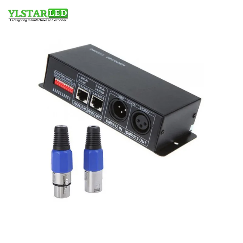 

YLSTAR Free shipping high quality DC12-24V RGB LED DMX512 decoder 3 Channel x 4A/8A 144W 288W 576W for LED Strip Light