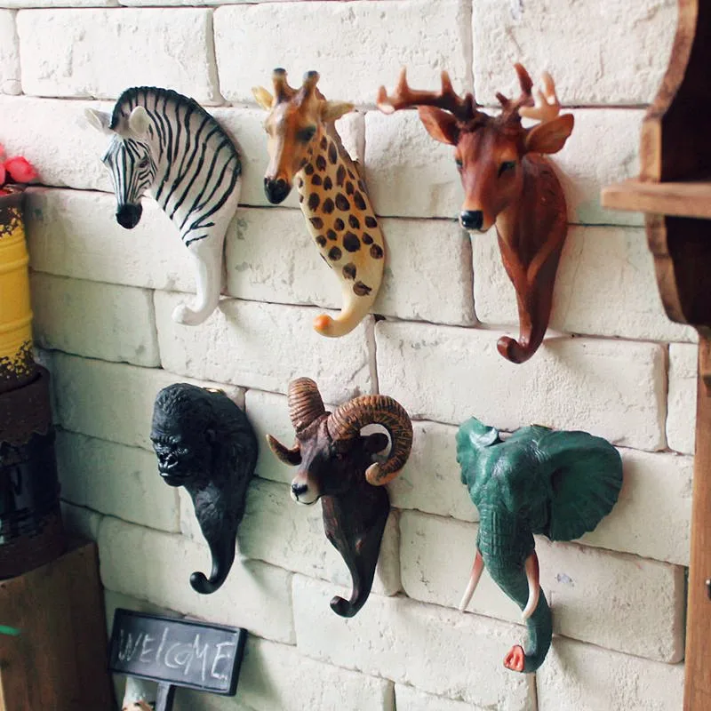 

Foyi Decorative Hook Animal Goat Creative Resin Animal Model Bathroom Wall Hook Coat Hook Wall Hanging Hook