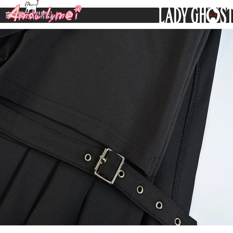 Новая стильная Летняя женская юбка Harajuku готическая Черная Сексуальная плиссированная юбка с высокой талией Короткая юбка в стиле панк с шортами для девушек