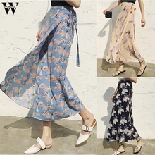 Womail, Женская юбка, летняя, модная, бохо, высокая талия, труба, юбки, вечерние, длинная юбка для женщин, повседневная, праздничная,, J610