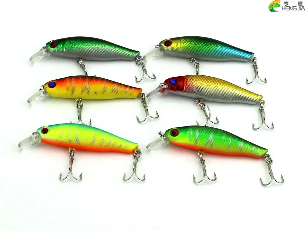 HENGJIA 12pcs fishing lures walleye crankbaits 8.5CM 8.9G Minnow Hard
