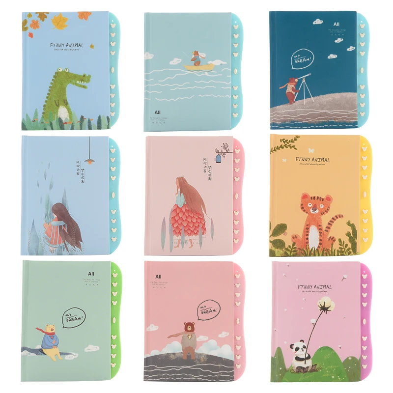 

2019 New Arrival 50K Cartoon Password Book Fresh Style Locked Notebook Lovely Designer Write Book for Girl 1set Free Shipping