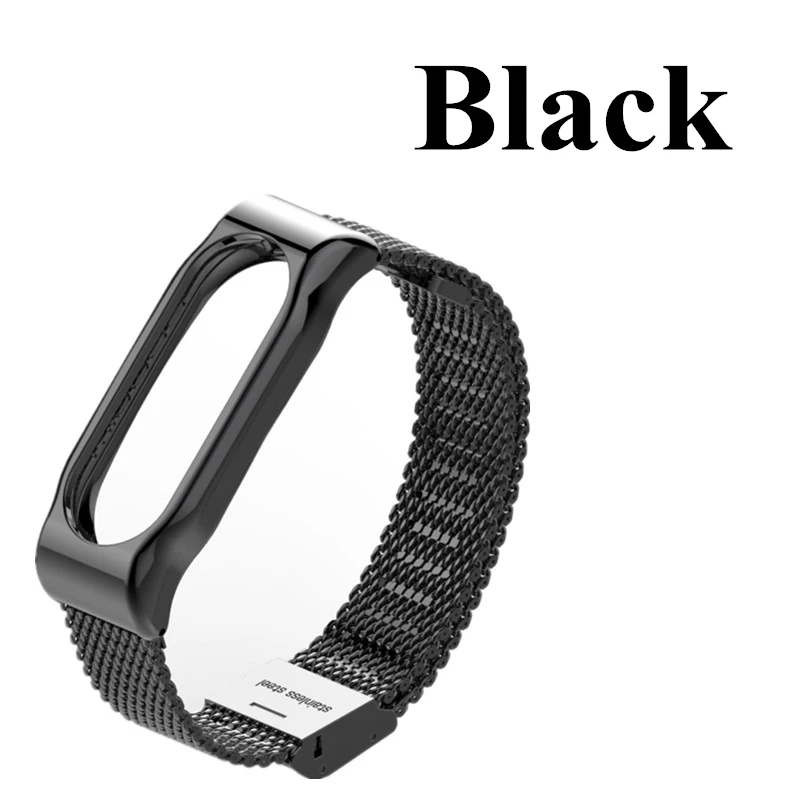 Браслет mi jobs для Xiaomi mi band 2 металлический ремешок Ремешок Безвинтовой браслет из нержавеющей стали браслет сменный ремешок mi Band 2 - Цвет: black