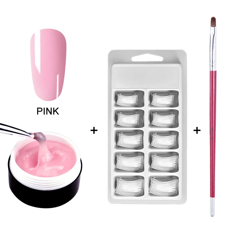 Pink Set07 MIZHSE маникюрный набор гель для полировки Vernis Полупостоянный поли гель набор для ногтей акриловый полигель для ногтей с щеткой для наращивания ногтей - Цвет: Pink Set07