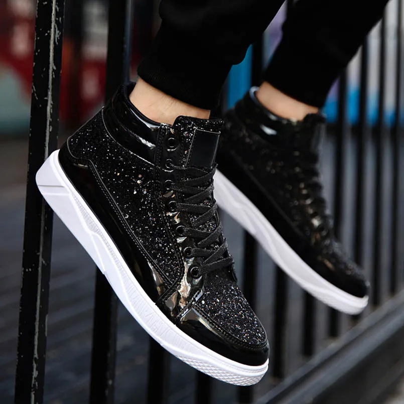 Paillettes Printemps Nouveau Fidanei Hommes Pour Designer Sneakers De or Bling À Chaussures Massage Noir argent Tissu Mode Augmenter Marque ZAwxCqFw