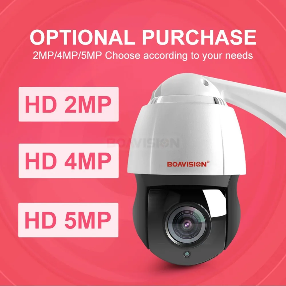 Купольная камера видеонаблюдения HD 1080P 4 МП 5 PTZ IP 30 кратный зум ИК 150 м ночного