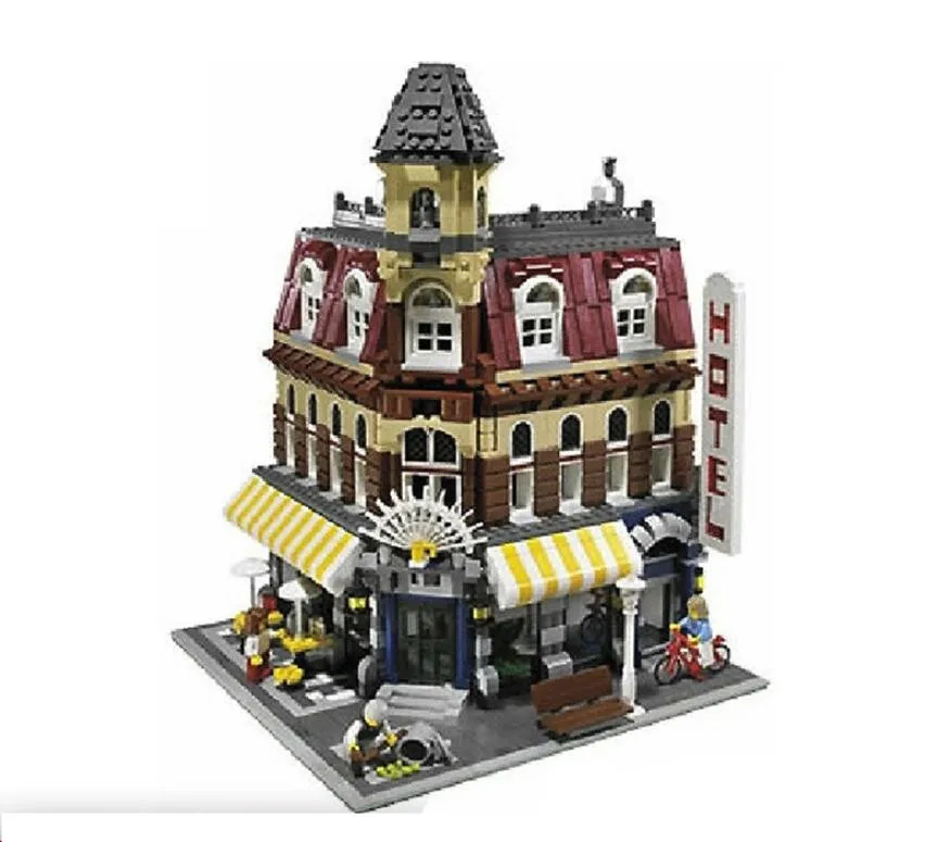 City Building Blocks Sets Street Creator 15002 Cafe Corner Bricks Model Kids Toy