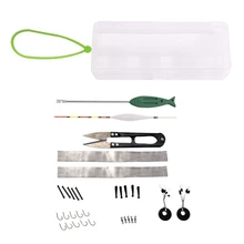 33 шт./компл. набор аксессуаров для рыбалки поплавок свинец кожа Поплавковый стопор рыболовные крючки инструменты для макияжа с пластиковой коробкой