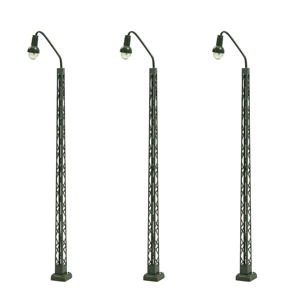 

3pcs Model Railway operating lights Lattice Mast lamp Track light HO /TT/ N Scale LQS38-40 LED lights model building kit
