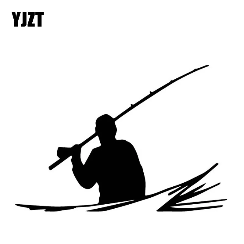 YJZT 15CM*10.4CM Simplicity Ship Water Wave Reflection Fishing Vinly Decal Beautiful Car Sticker Cool Black/Silver C27-0462 | Автомобили и