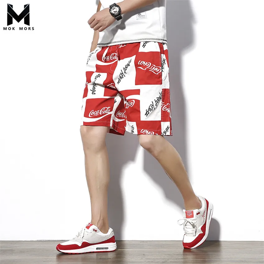 Летние шорты мужские Новые повседневные свободные мужские шорты с принтом модные брендовые Высококачественные эластичные мужские шорты в стиле хип-хоп