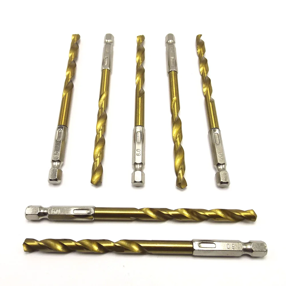 

1pcs 6.0mm Hss Hex Shank Quick Change Carbide Titanium Cobalt Twis Drill Bits Set  Steel Power Wood Woodworking Mini Drill Tools
