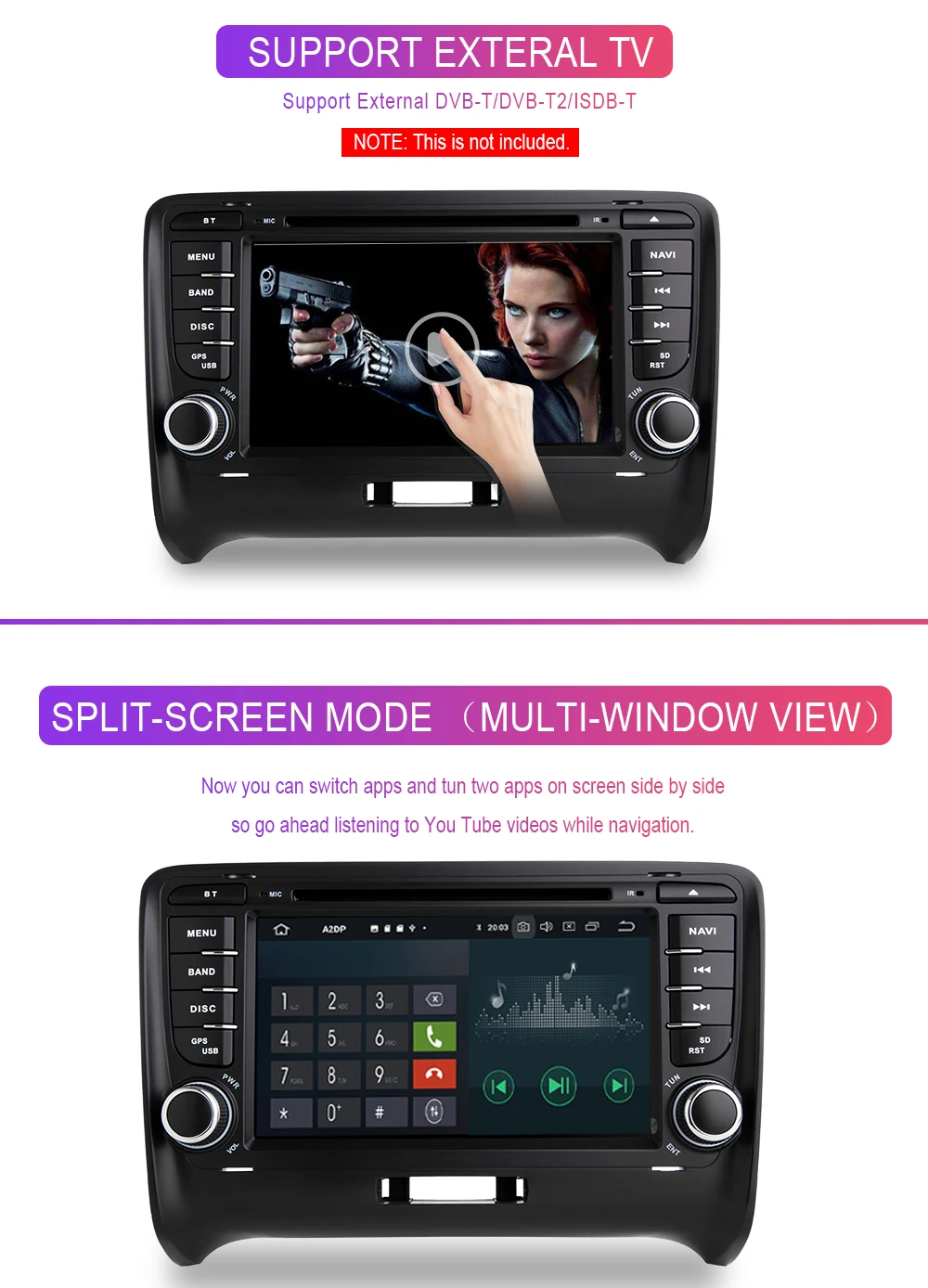 Excellent 2 Din Android 9.0 Car DVD GPS Player For AUDI TT MK2 8J 2016 2007 2008 2009 2010 2011 2012014 Multimedia stereo Navigation Radio 16