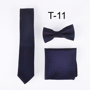 

Designer Necktie Set Men Gift Ties Sets Gravata with Hanky Bowtie