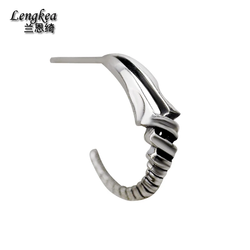 

Lengkea jewery Fashion single 925 silver personalized stud earring silver jewelry boys girls ears accessories