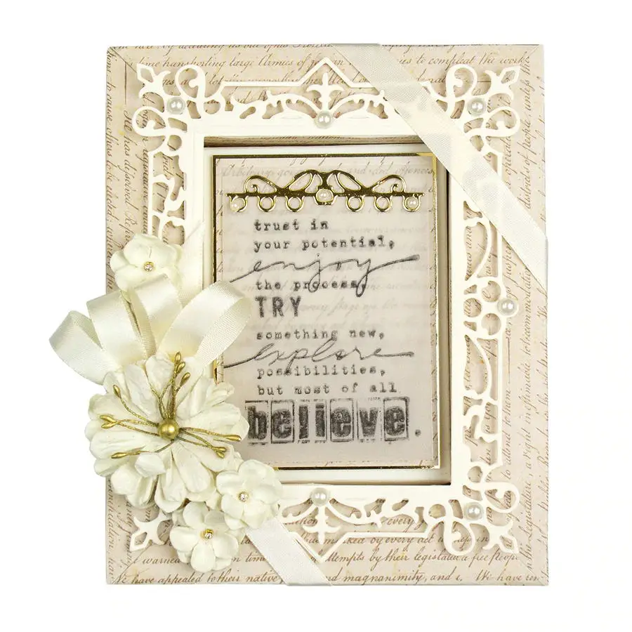 

Rectangle Lace Frame Metal Cutting Die Background Handicraft Scrapbooking Template Paper Card Album Photo Making Embossing