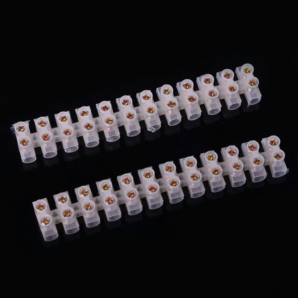 

2 Pcs 380V 20A 30A Dual Row 12 Positions Screw Terminal Electric Barrier Strip Block Terminal Blocks