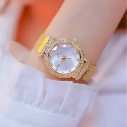BS Марка Простой Милан женские часы-браслет Дамская платье часы Мода магнитная пряжка часы однотонный цвет розовое золото часы женские часы
