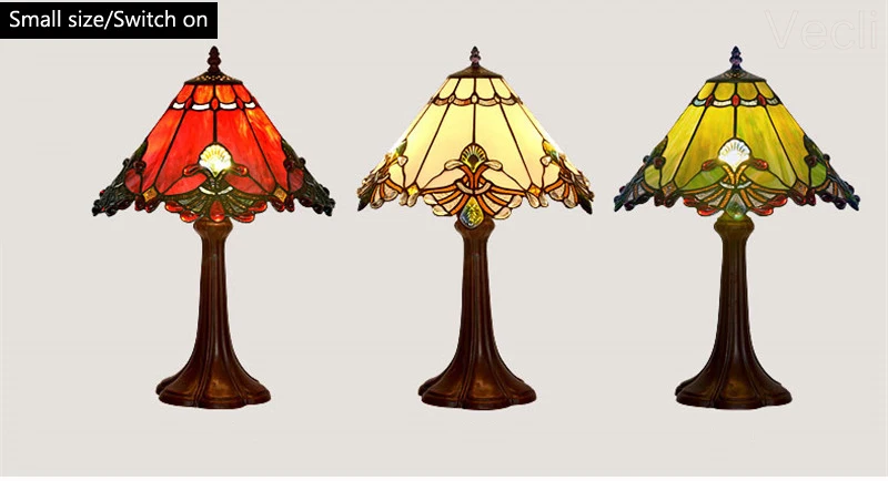 Витражи для дома в стиле арт-деко Tiffanylamp, большие винтажные Роскошные Настольные лампы для спальни, гостиной, офиса, украшения